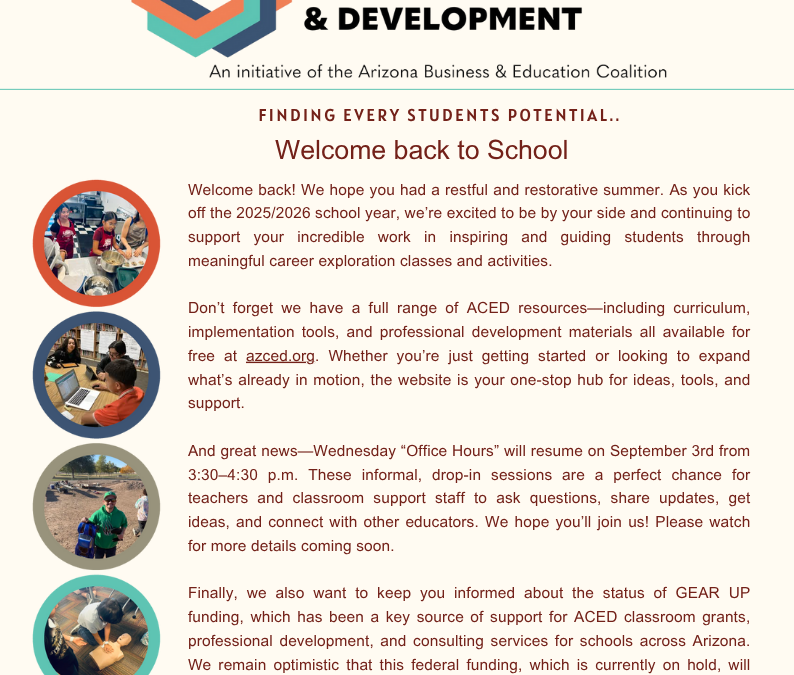 Newsletter Week of August 11